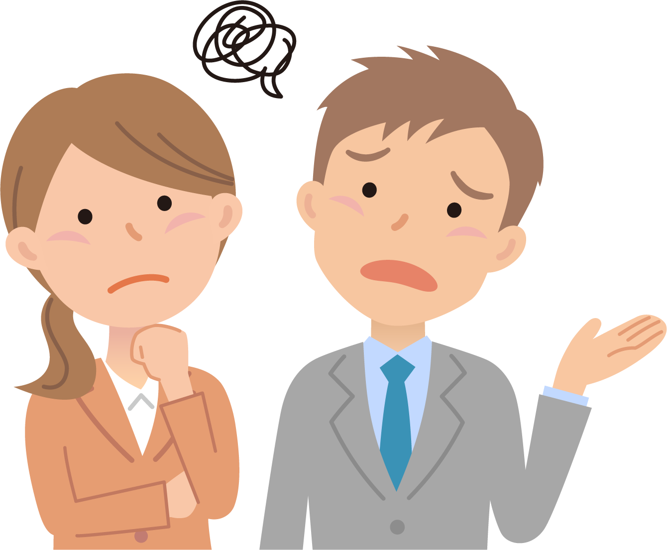 困っている家族のイラスト