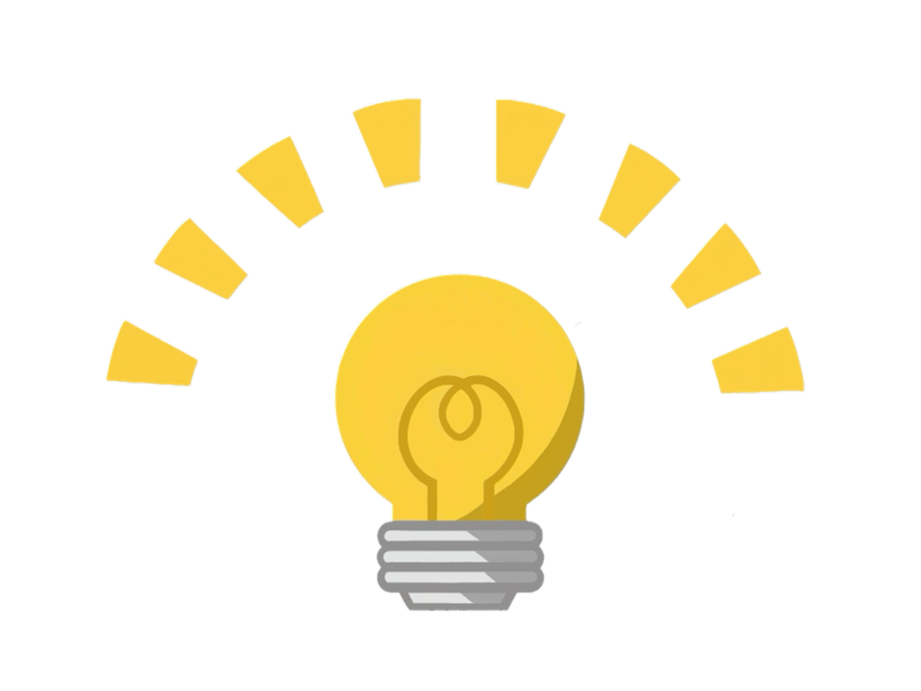 光っている電球のイラスト