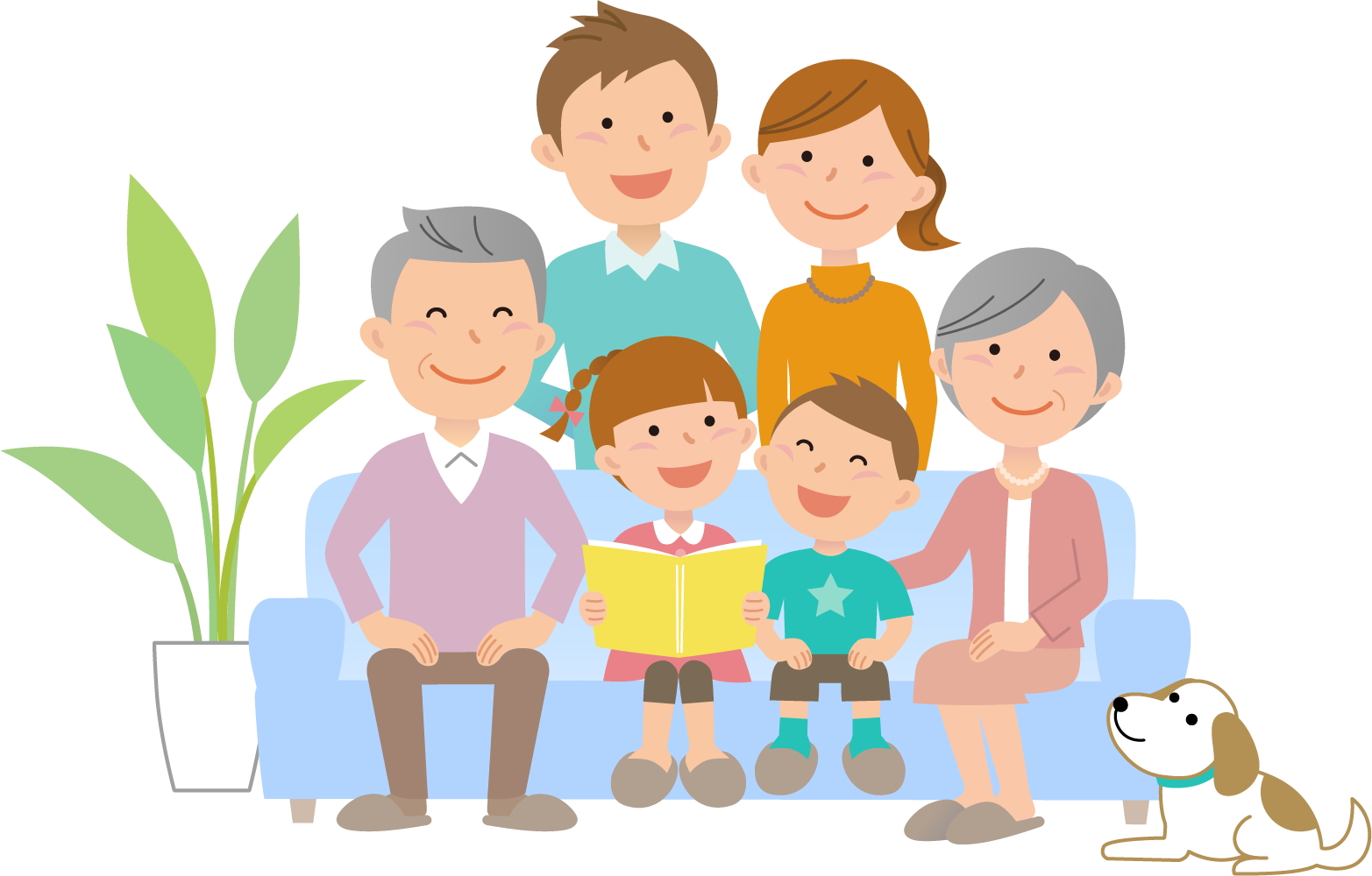 6人家族のイラスト