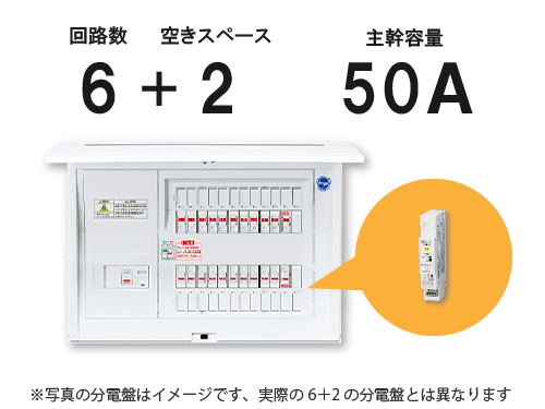 分電盤（BQR3562）の交換時に感震ブレーカー（BQX701）を追加