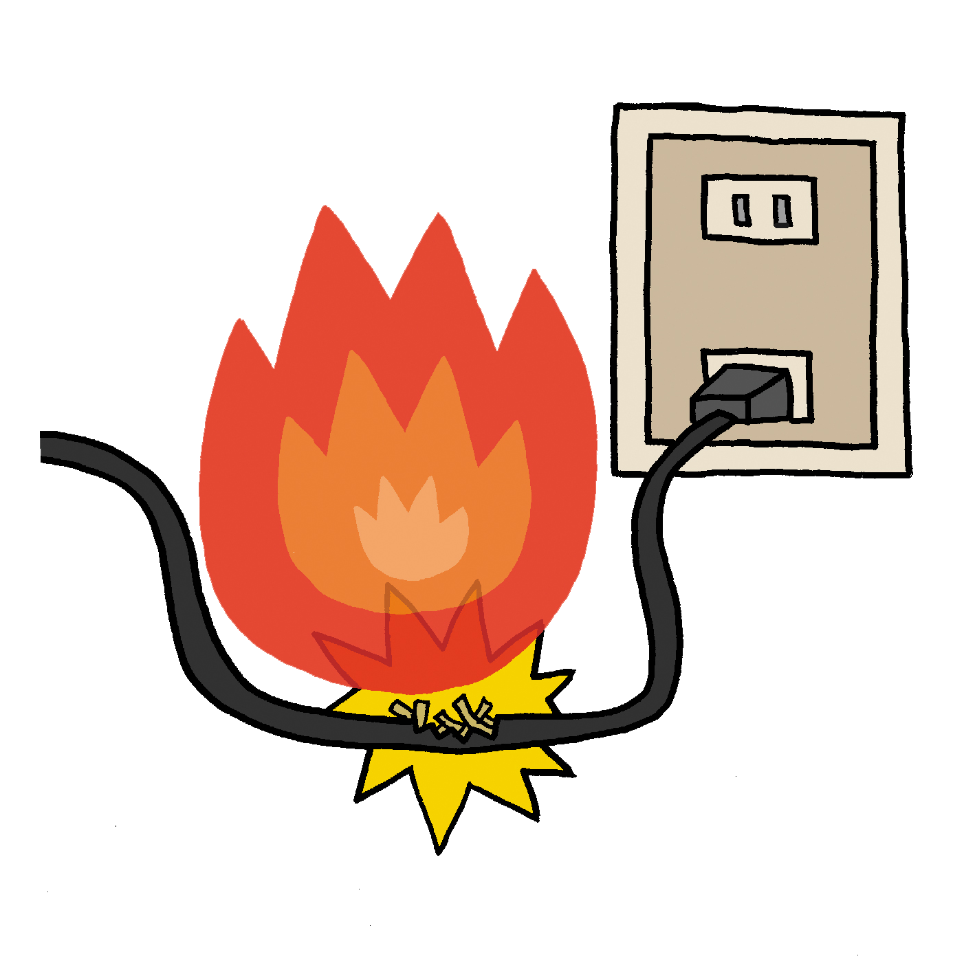 通電火災のイラスト